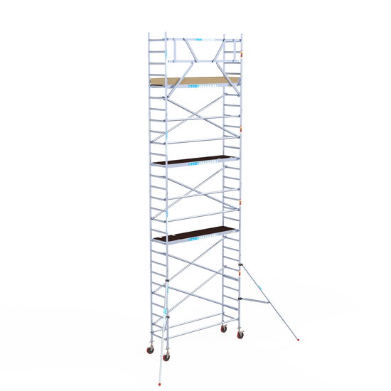 Euroscaffold Rolsteiger Euroscaffold Basic 75x250 9,2m werkhoogte tegen de gevel