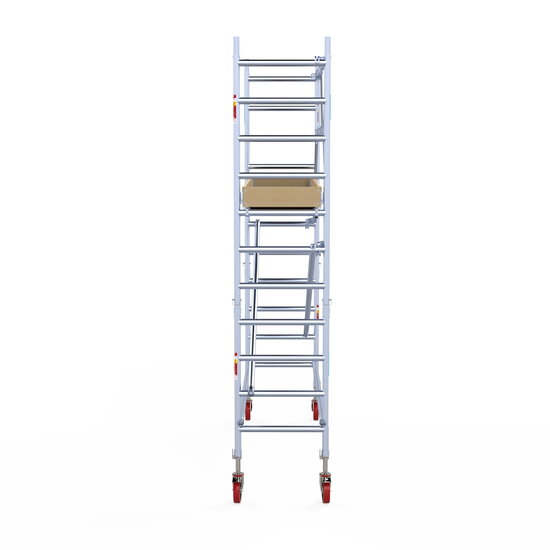Euroscaffold Rolsteiger Euroscaffold Basic 75x250 4,2m werkhoogte carbon vloer tegen de gevel