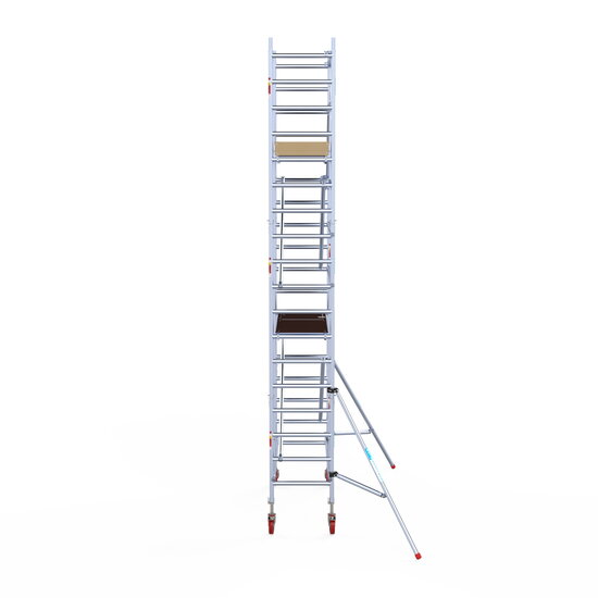 Euroscaffold Rolsteiger Euroscaffold Basic 75x190 6,2m werkhoogte carbon vloer tegen de gevel