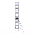 Euroscaffold Rolsteiger Euroscaffold Basic 75x250 6,2m werkhoogte carbon vloer tegen de gevel