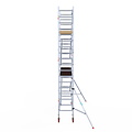 Euroscaffold Rolsteiger Euroscaffold Basic 75x305 6,2m werkhoogte carbon vloer tegen de gevel