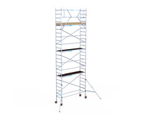 Rolsteiger Euroscaffold Basic 75x250 8,2m werkhoogte carbon vloer tegen de gevel