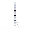 Euroscaffold Rolsteiger Euroscaffold Basic 75x250 10,2m werkhoogte carbon vloer tegen de gevel