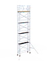 Rolsteiger Basic 75x250 10,2m werkhoogte carbon vloer tegen de gevel