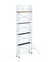 Rolsteiger Basic 75x305 10,2m werkhoogte carbon vloer tegen de gevel