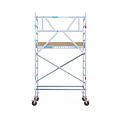 Euroscaffold Rolsteiger Euroscaffold Basic 90x190 4,2m werkhoogte carbon vloer tegen de gevel