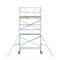 Euroscaffold Rolsteiger Euroscaffold Basic 90x250 6,2m werkhoogte carbon vloer tegen de gevel