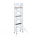 Euroscaffold Rolsteiger Euroscaffold Basic 90x190 8,2m werkhoogte carbon vloer tegen de gevel