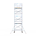 Euroscaffold Rolsteiger Euroscaffold Basic 90x190 8,2m werkhoogte carbon vloer tegen de gevel