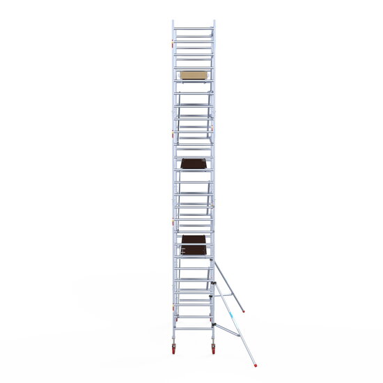 Euroscaffold Rolsteiger Euroscaffold Basic 90x250 8,2m werkhoogte carbon vloer tegen de gevel