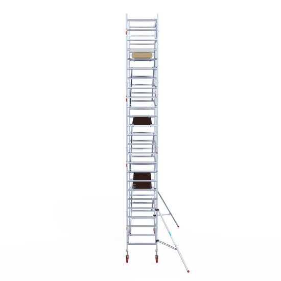Euroscaffold Rolsteiger Euroscaffold Basic 90x305 8,2m werkhoogte carbon vloer tegen de gevel