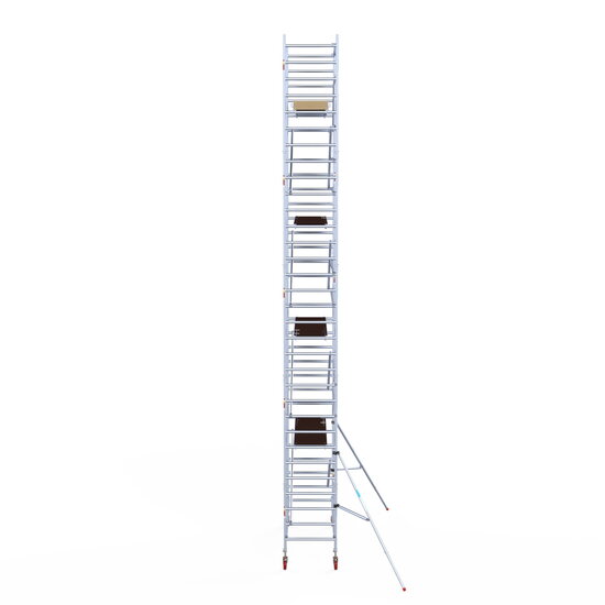Euroscaffold Rolsteiger Euroscaffold Basic 90x250 10,2m werkhoogte carbon vloer tegen de gevel