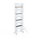 Euroscaffold Rolsteiger Euroscaffold Basic 90x250 10,2m werkhoogte carbon vloer tegen de gevel