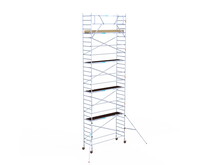 Rolsteiger Euroscaffold Basic 90x305 10,2m werkhoogte carbon vloer tegen de gevel