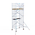 Euroscaffold Rolsteiger Euroscaffold Basic 135x190 6,2m werkhoogte carbon vloer tegen de gevel