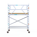 Euroscaffold Rolsteiger Euroscaffold Basic 135x250 4,2m werkhoogte carbon vloer tegen de gevel