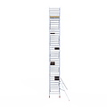 Euroscaffold Rolsteiger Euroscaffold Basic 135x250 12,2m werkhoogte carbon vloer tegen de gevel