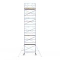 Euroscaffold Rolsteiger Euroscaffold Basic 135x250 12,2m werkhoogte carbon vloer tegen de gevel