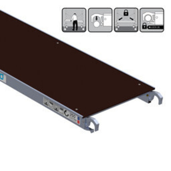 Euroscaffold Los houten steigerplatform paneel (250cm) - Zonder luik