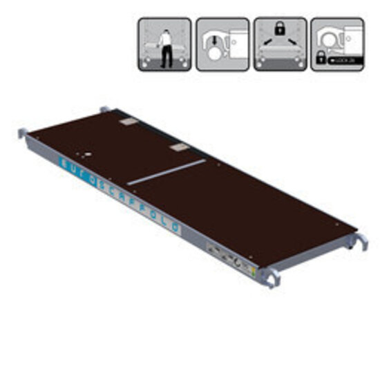 Euroscaffold Los houten steigerplatform paneel (190cm) - Met luik