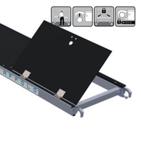 Euroscaffold Los carbon steigerplatform paneel (190cm) - Met luik