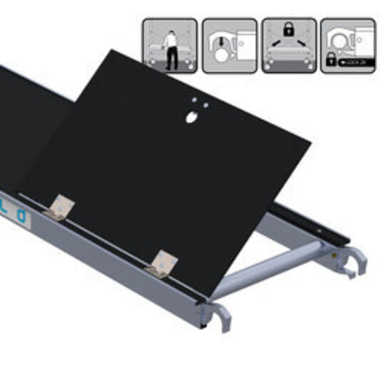 Euroscaffold Los carbon steigerplatform paneel (250cm) - Met luik