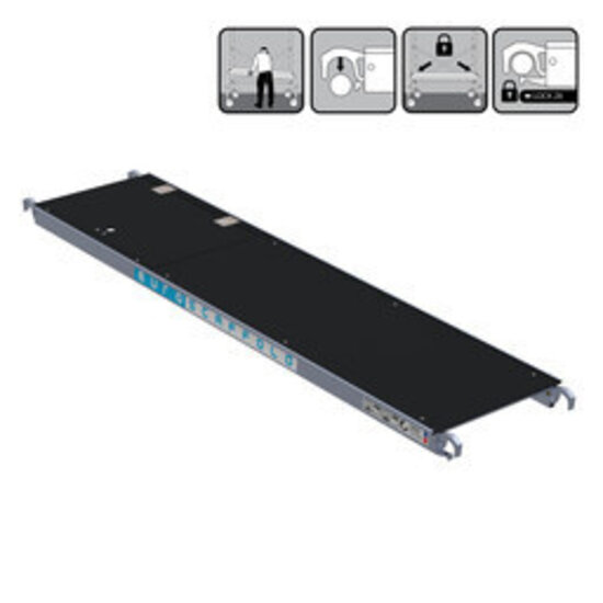 Euroscaffold Los carbon steigerplatform paneel (250cm) - Met luik