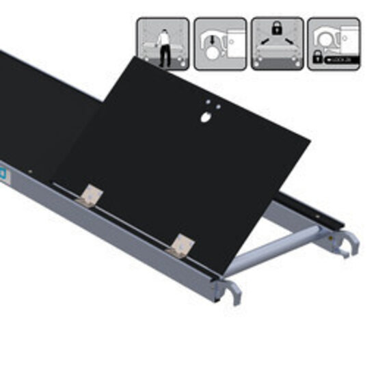 Euroscaffold Los carbon steigerplatform paneel (305cm) - Met luik