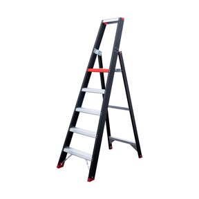 Eurostairs zwarte bordestrap 1x5 treden - Limited Edition - Rood