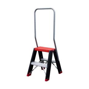 Dubbele trap zwart professioneel 2x2 treden - Limited Edition - Rood