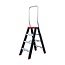 Eurostairs Dubbele trap zwart professioneel 2x4 treden - Limited Edition - Rood