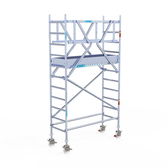 Euroscaffold Rolsteiger Euroscaffold Original 75x190 4,2m werkhoogte carbon vloer vrijstaand