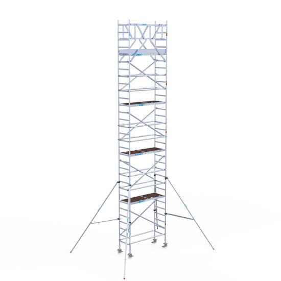 Euroscaffold Rolsteiger Euroscaffold Original 75x190 10,2m werkhoogte carbon vloer vrijstaand