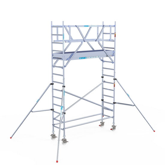 Euroscaffold Rolsteiger Euroscaffold Original 75x250 5,2m werkhoogte carbon vloer vrijstaand