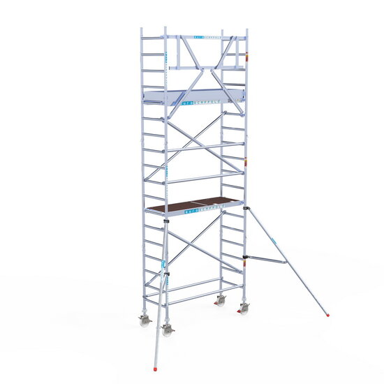 Euroscaffold Rolsteiger Euroscaffold Original 75x190 6,2m werkhoogte tegen de gevel