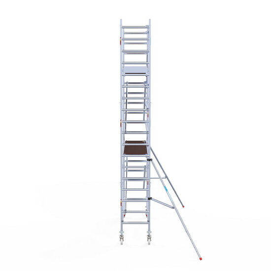Euroscaffold Rolsteiger Euroscaffold Original 75x250 6,2m werkhoogte tegen de gevel