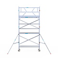 Euroscaffold Rolsteiger Euroscaffold Original 75x250 6,2m werkhoogte tegen de gevel