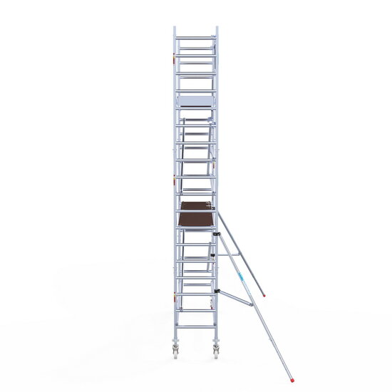 Euroscaffold Rolsteiger Euroscaffold Original 75x305 6,2m werkhoogte tegen de gevel