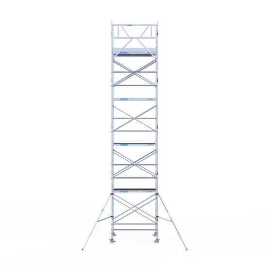 Euroscaffold Rolsteiger Euroscaffold Original 135x190 10,2m werkhoogte tegen de gevel