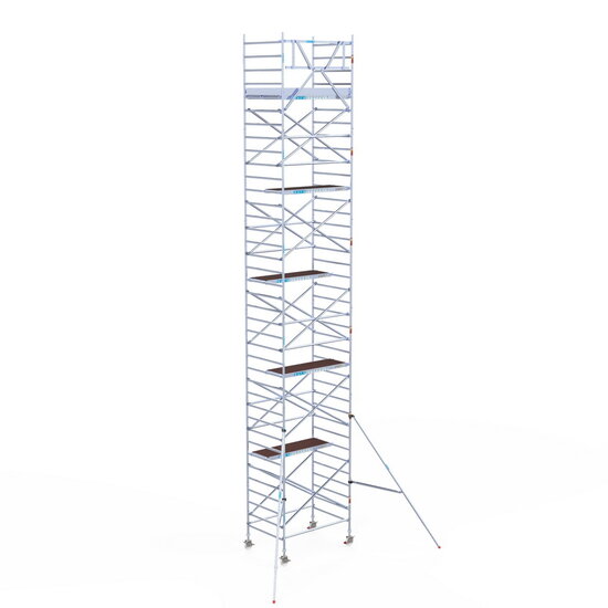 Euroscaffold Rolsteiger Euroscaffold Original 135x190 12,2m werkhoogte tegen de gevel