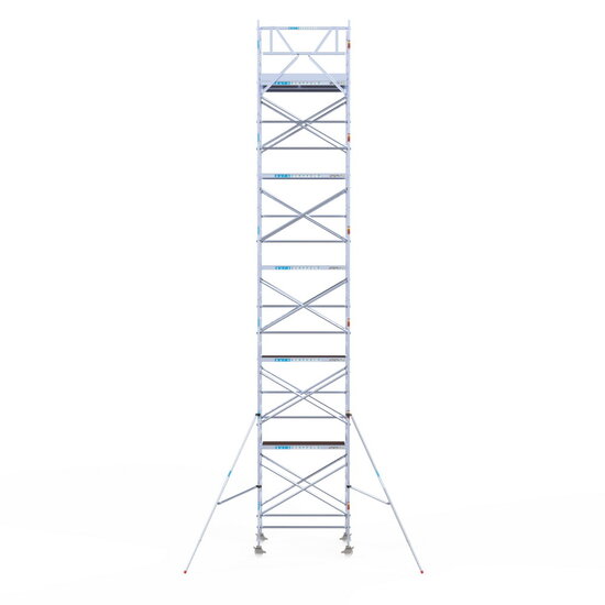Euroscaffold Rolsteiger Euroscaffold Original 135x190 12,2m werkhoogte tegen de gevel