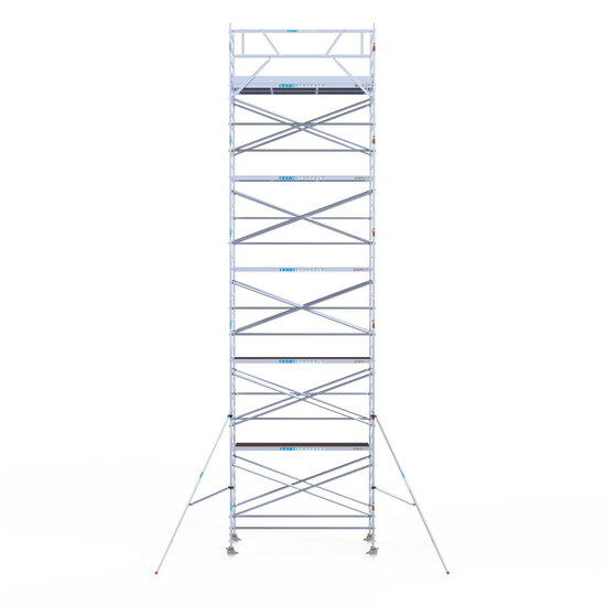 Euroscaffold Rolsteiger Euroscaffold Original 135x305 12,2m werkhoogte tegen de gevel