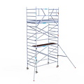 Euroscaffold Rolsteiger Euroscaffold Original 135x250 6,2m werkhoogte carbon vloer tegen de gevel