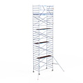 Euroscaffold Rolsteiger Euroscaffold Original 135x250 10,2m werkhoogte carbon vloer tegen de gevel