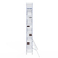 Euroscaffold Rolsteiger Euroscaffold Original 135x250 12,2m werkhoogte carbon vloer tegen de gevel