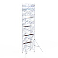 Euroscaffold Rolsteiger Euroscaffold Original 135x250 12,2m werkhoogte carbon vloer tegen de gevel