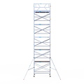 Euroscaffold Rolsteiger Euroscaffold Original 135x250 12,2m werkhoogte carbon vloer tegen de gevel