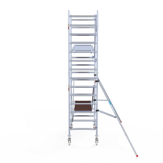 Euroscaffold Rolsteiger Euroscaffold Original 90x190 5,2m werkhoogte tegen de gevel