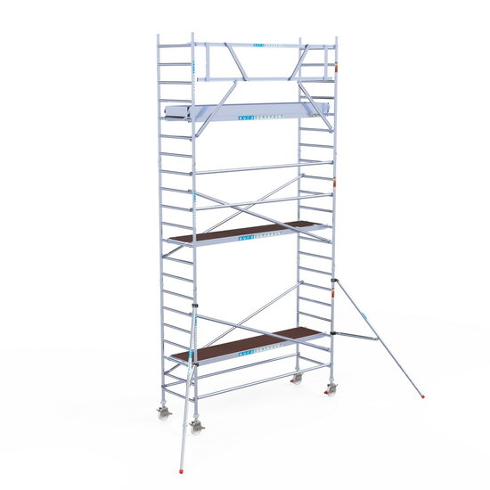 Euroscaffold Rolsteiger Euroscaffold Original 90x305 7,2m werkhoogte tegen de gevel