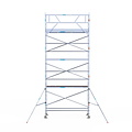 Euroscaffold Rolsteiger Euroscaffold Original 90x305 8,2m werkhoogte tegen de gevel